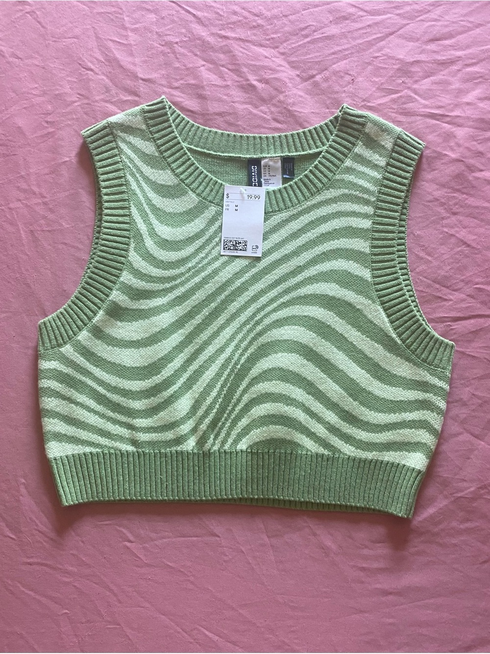 H&M Light Green Knit Crop Top